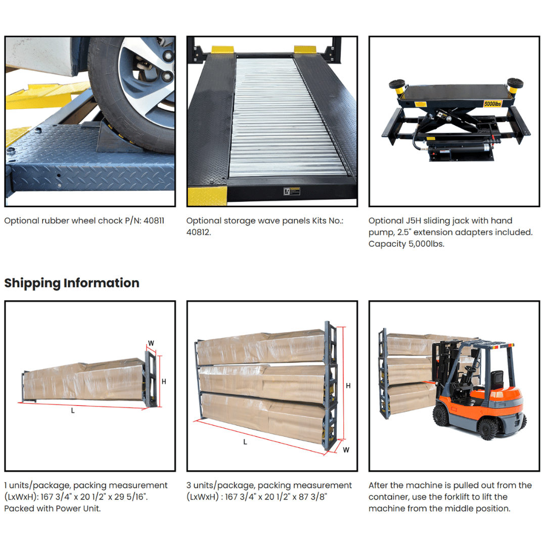 Amgo 408-P 8,000 lb 4 Post Parking Lift