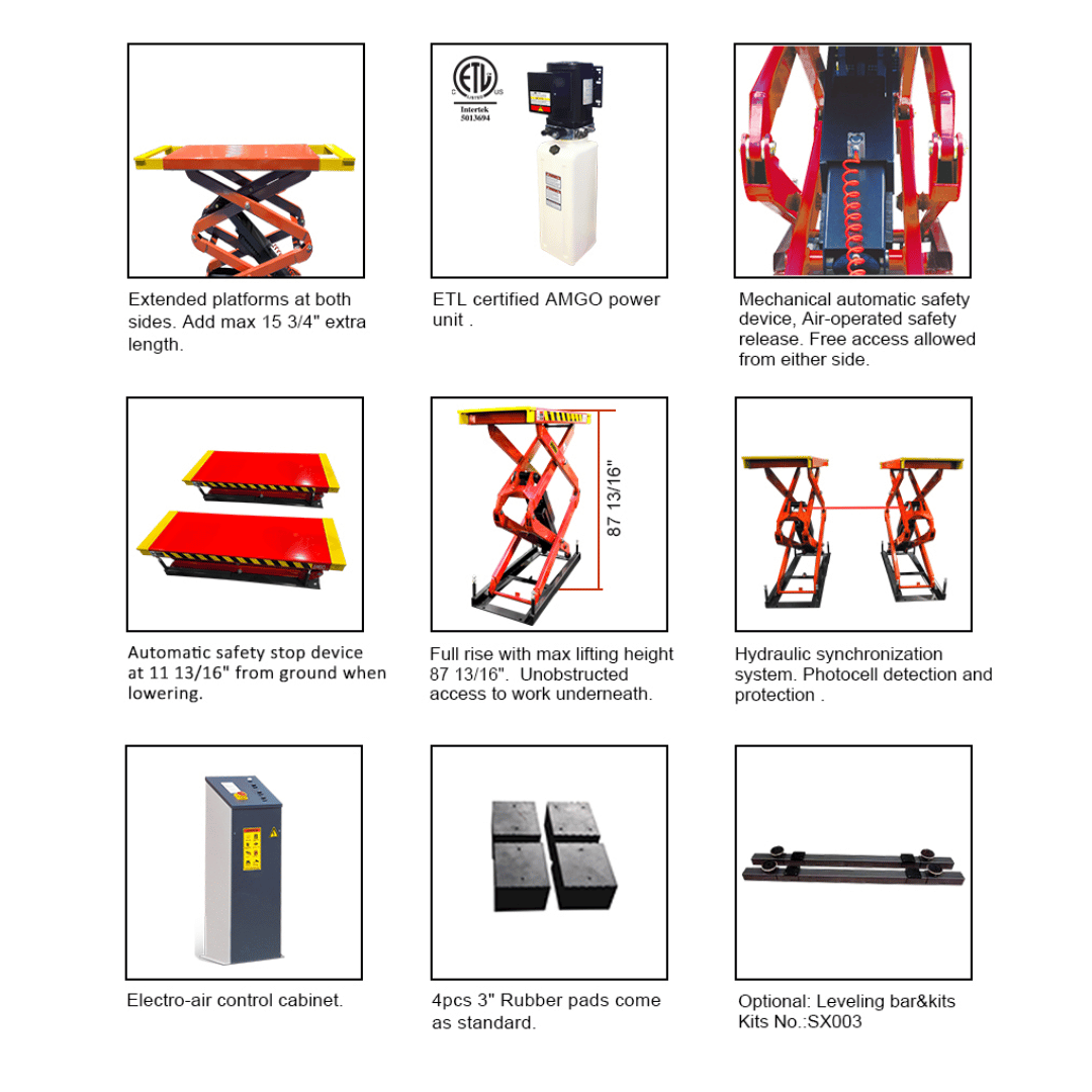 Amgo XL-9F 9,000 lb Flush Mount Scissor Lift