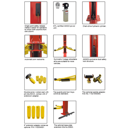 Amgo BP-9X 9,000 lb 2 Post Lift