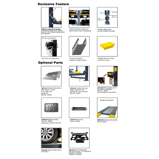 Amgo 407-P 7,000 lb 4 Post Parking Lift