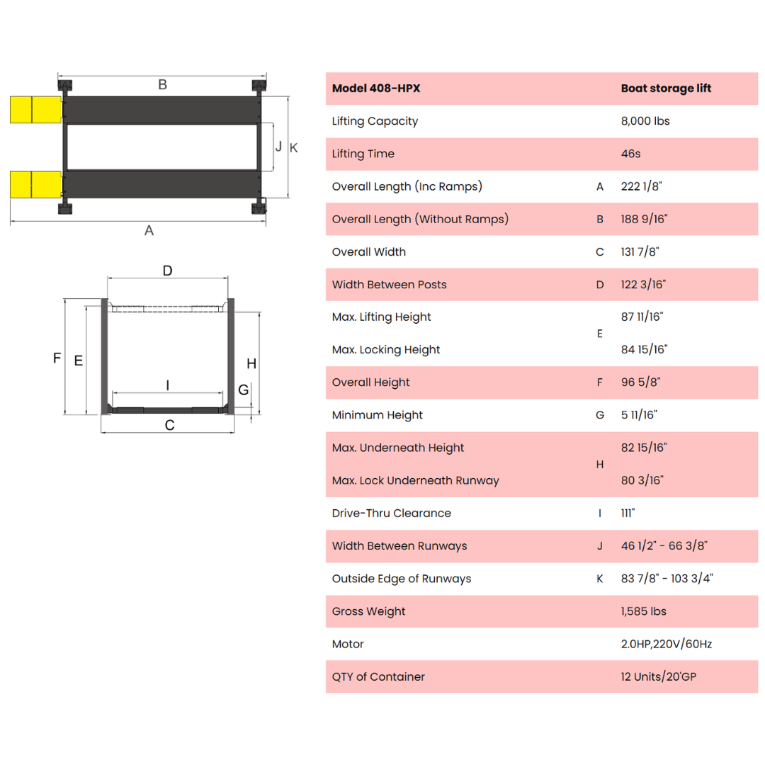 Amgo 408-HPX 8,000-lb. Capacity / Standard