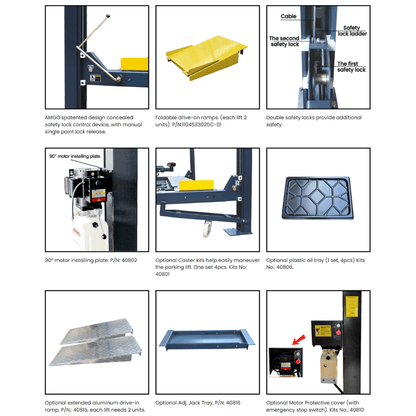 Amgo 408-P 8,000 lb 4 Post Parking Lift