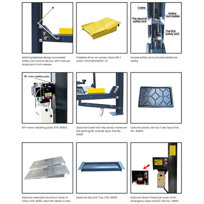 Amgo 409-DP 9,000 Lb Double Parking 4 Post Lift
