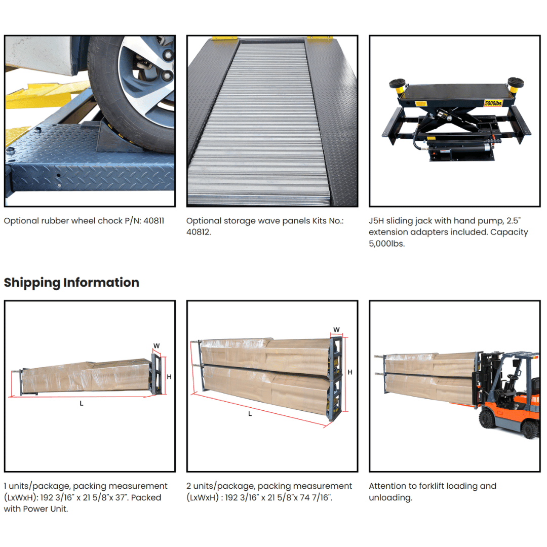 Amgo 409-DP 9,000 Lb Double Parking 4 Post Lift