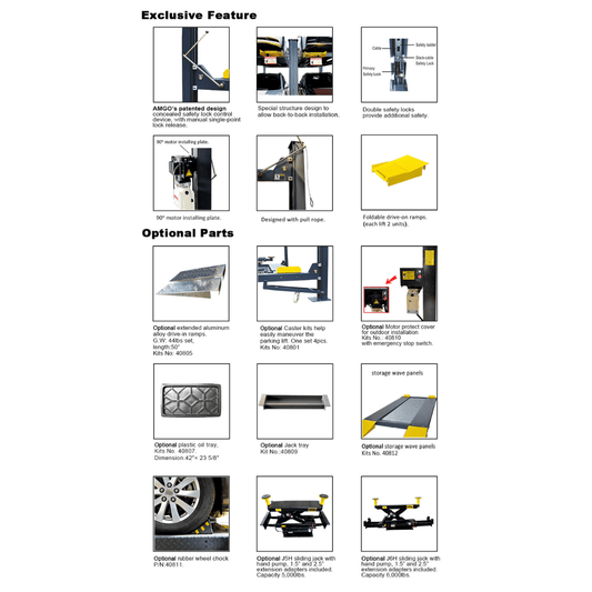 Amgo 409-HP 9,000 Lb 4 Post Parking Lift