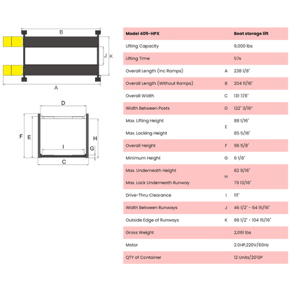 Amgo 409-HPX 9,000-lb. Capacity / Extended Height & Capacity