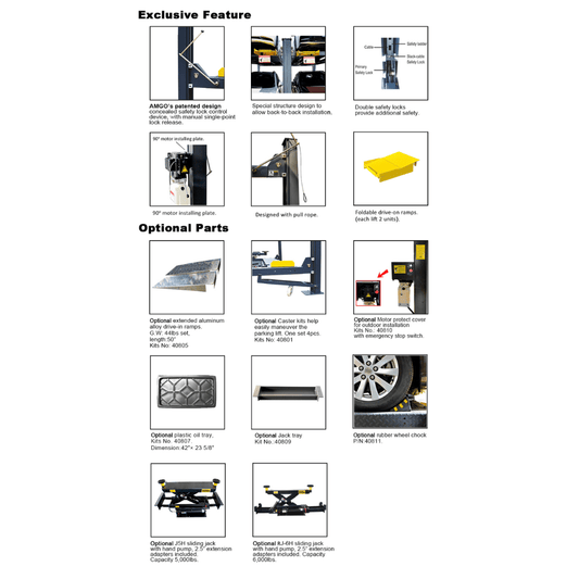 Amgo 409-HP 9,000 Lb 4 Post Parking Lift