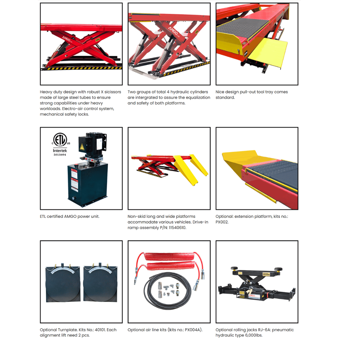 Amgo AX-12A 12,000 lb Alignment Scissor Lift
