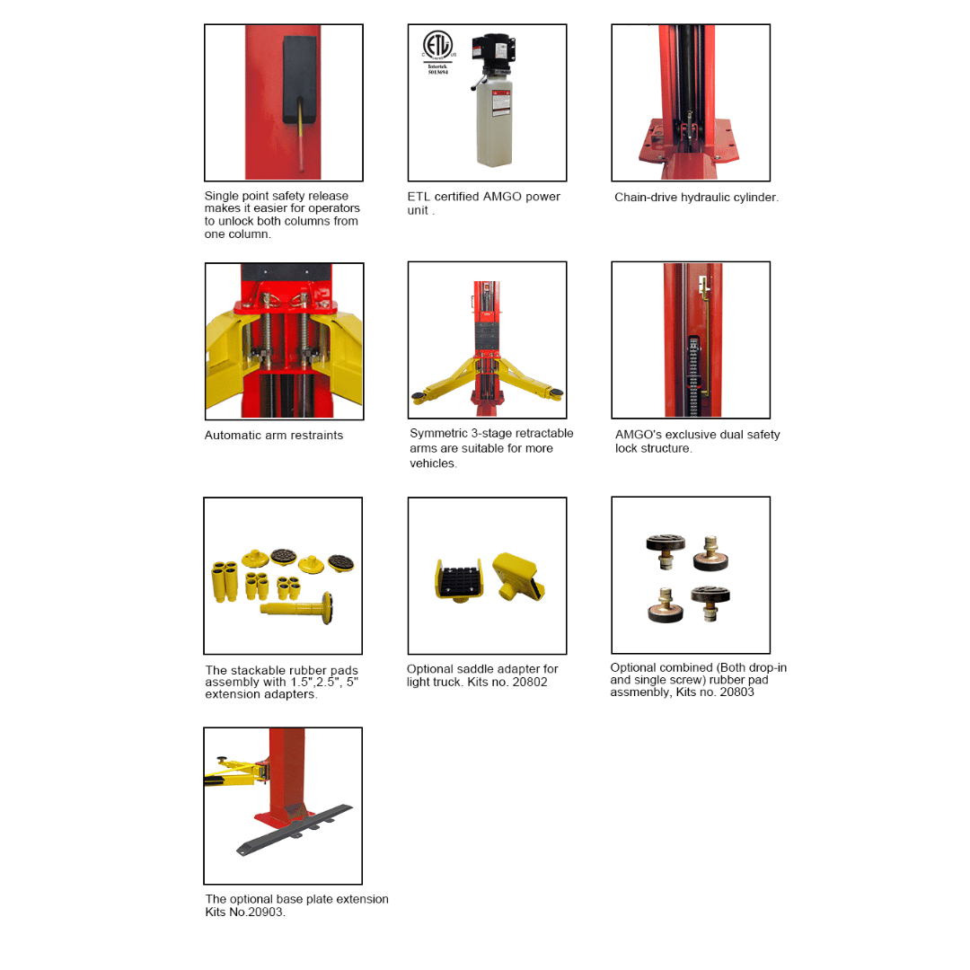 Amgo BP-10 10,000 lb 2 Post Lift