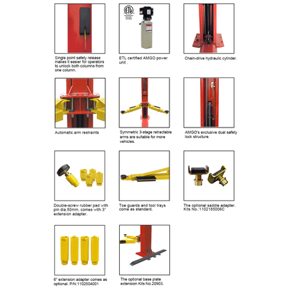 Amgo BP-10 10,000 lb 2 Post Lift