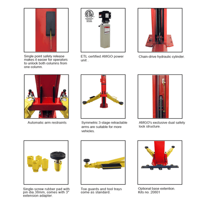 Amgo BP-9 9,000 lb 2 Post Lift