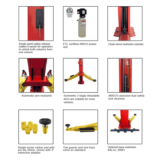 Amgo BP-9 9,000 lb 2 Post Lift