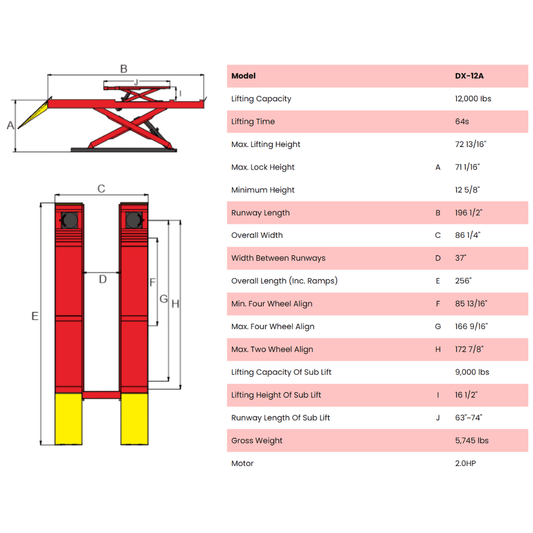 Amgo DX-12A 12,000 lb Scissor Alignment Lift
