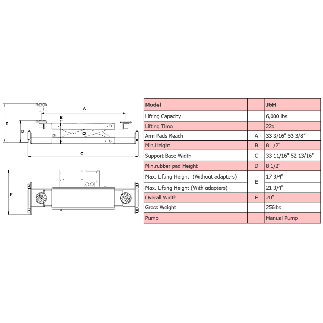 Amgo RJ-6H 6,000 lb Rolling Jack