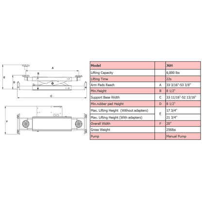 Amgo RJ-6H 6,000 lb Rolling Jack
