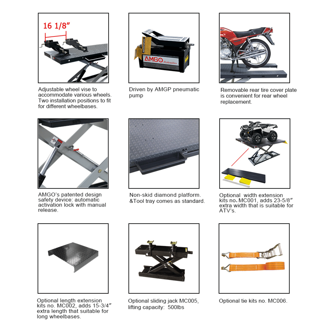 Amgo MC-1200P Motorcycle & Atv Lift