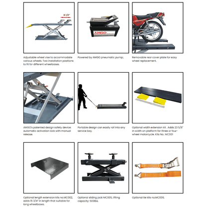 Amgo MC-1200P Motorcycle & Atv Lift