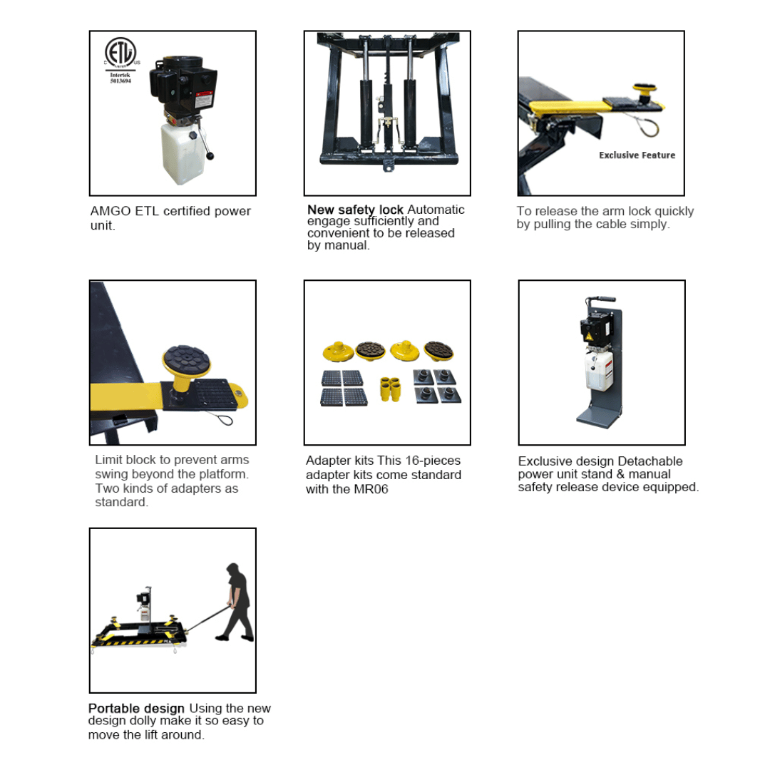 Amgo MR06 6,000 lb Mid-Rise Portable Scissor Lift