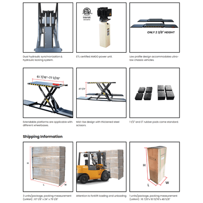 Amgo MRL09 Mid-Rise Scissor Lift – 9,000 lb Capacity