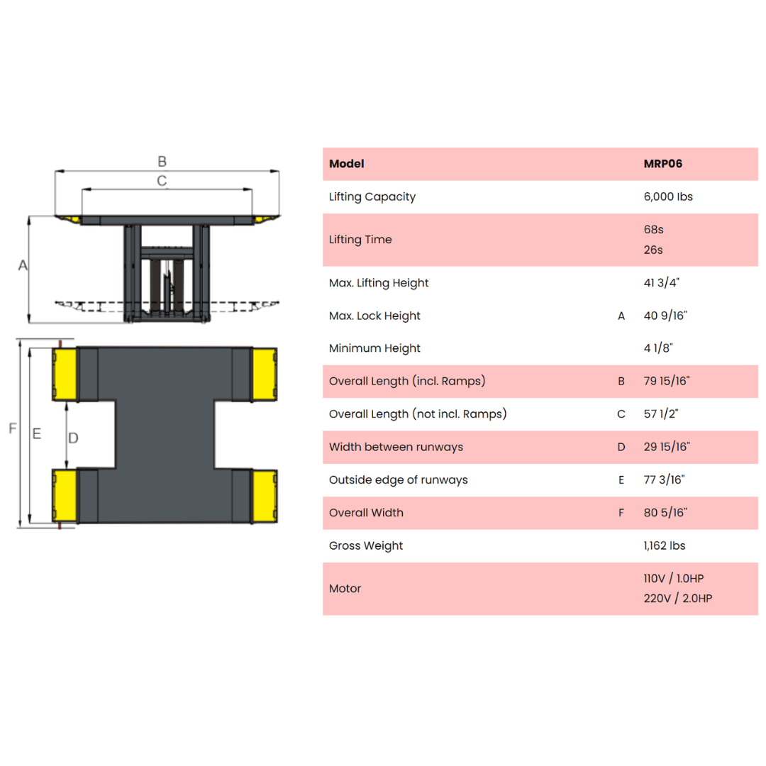 Amgo MRP06 Portable Mid Rise Lift