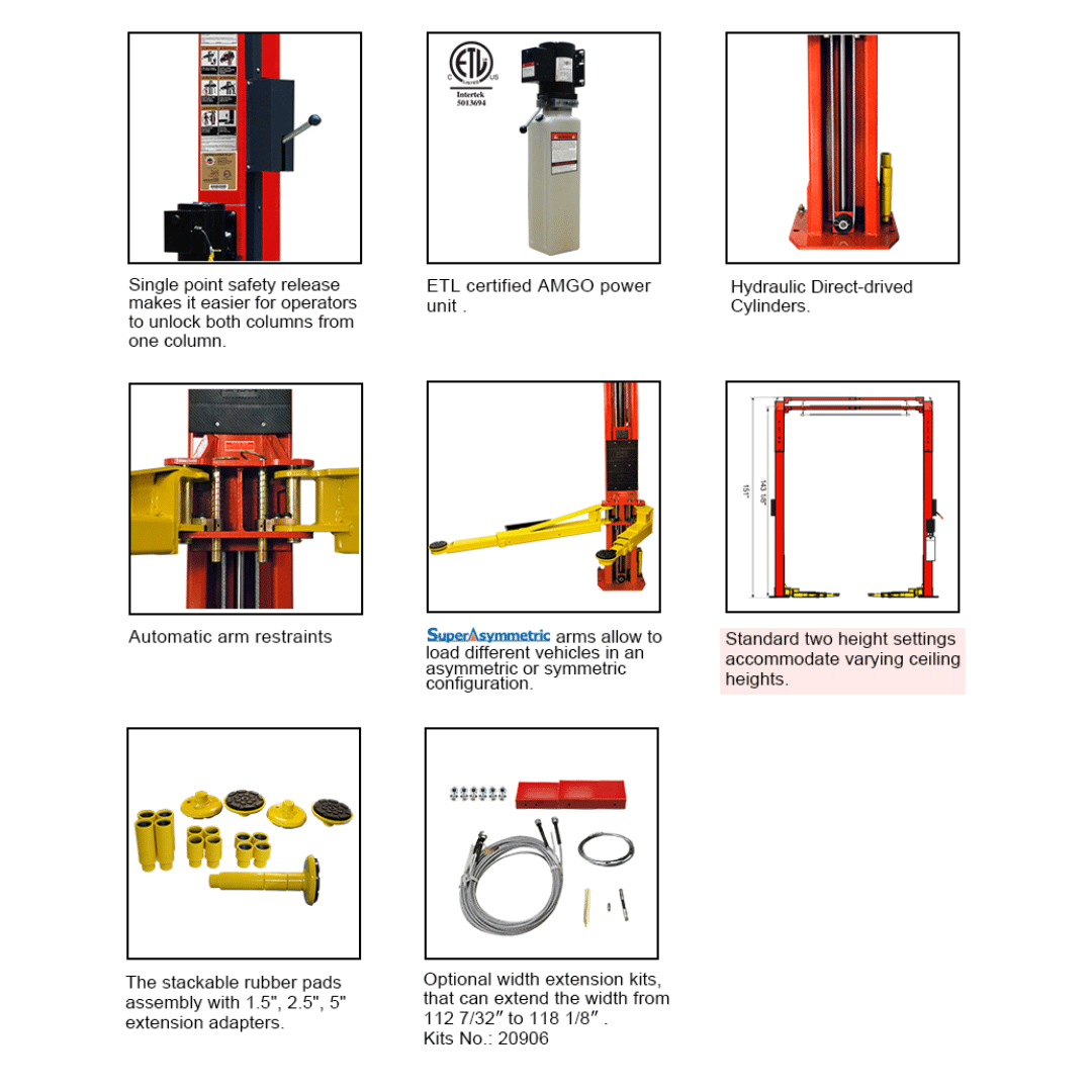 Amgo OH-10 10,000 lb 2 Post Lift