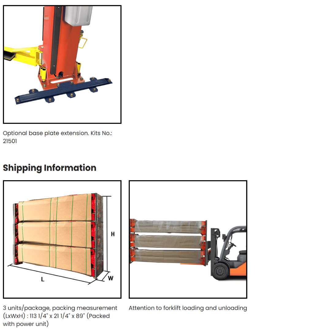 Amgo OH-12S (Short) 12,000 lb 2 Post Lift