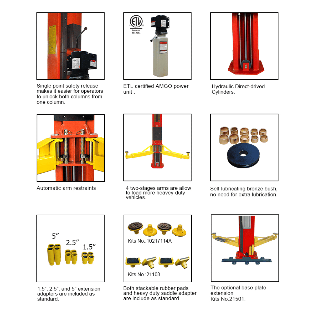 Amgo OH-15 15,000 lb 2 Post Lift