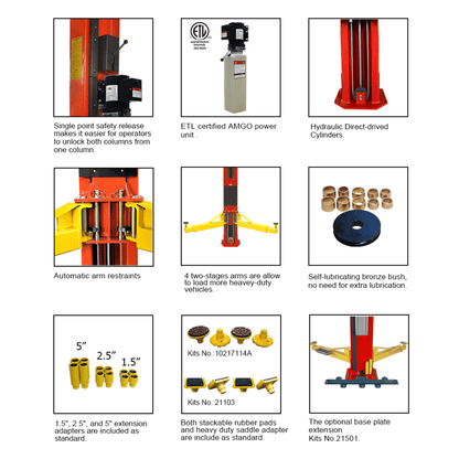 Amgo OH-15 15,000 lb 2 Post Lift
