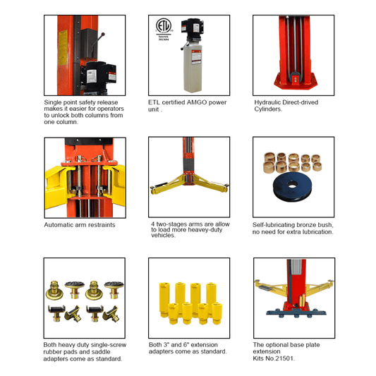 Amgo OH-15 15,000 lb 2 Post Lift