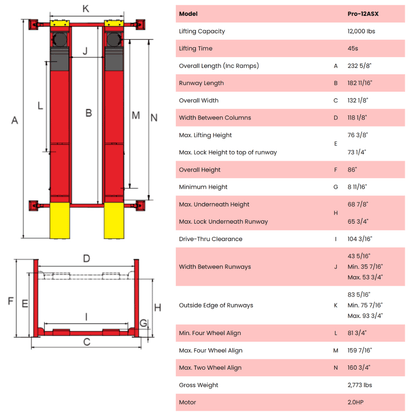 Amgo PRO-12ASX 12,000 lb 4 Post Alignment Lift