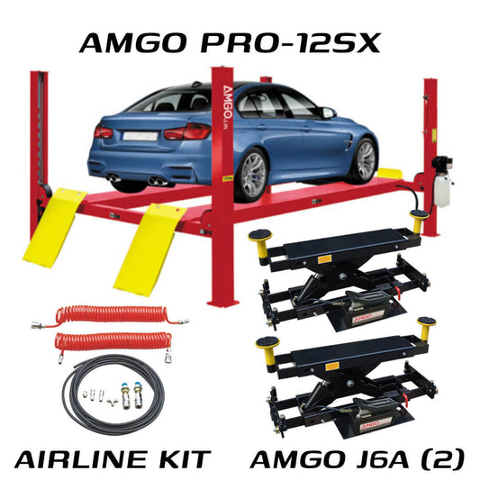 Amgo PRO-12SX 12,000 lb. 4 Post Lift Truck Service Combo