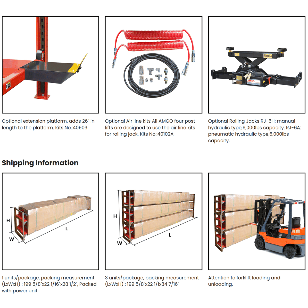 Amgo PRO-12SX 12,000 lb 4 Post Lift
