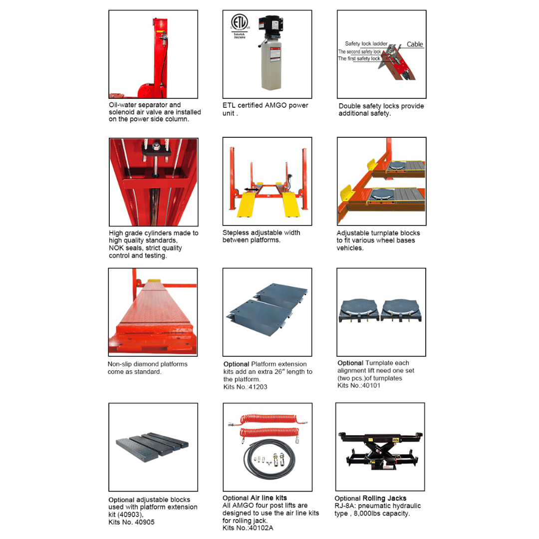 Amgo PRO-14AE 14,000 lb 4 Post Alignment Lift