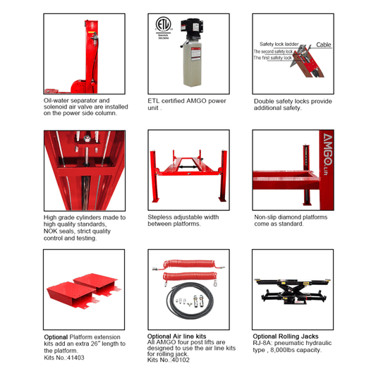 Amgo PRO-14E 14,000 lb 4 Post Lift