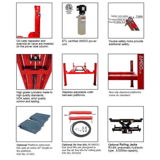 Amgo PRO-14E 14,000 lb 4 Post Lift