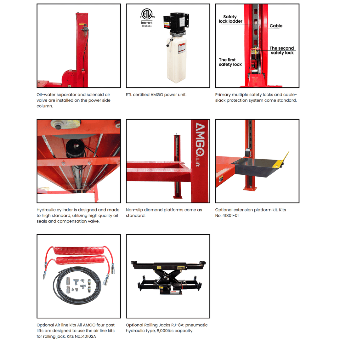 Amgo PRO-14 14,000 lb 4 Post Lift