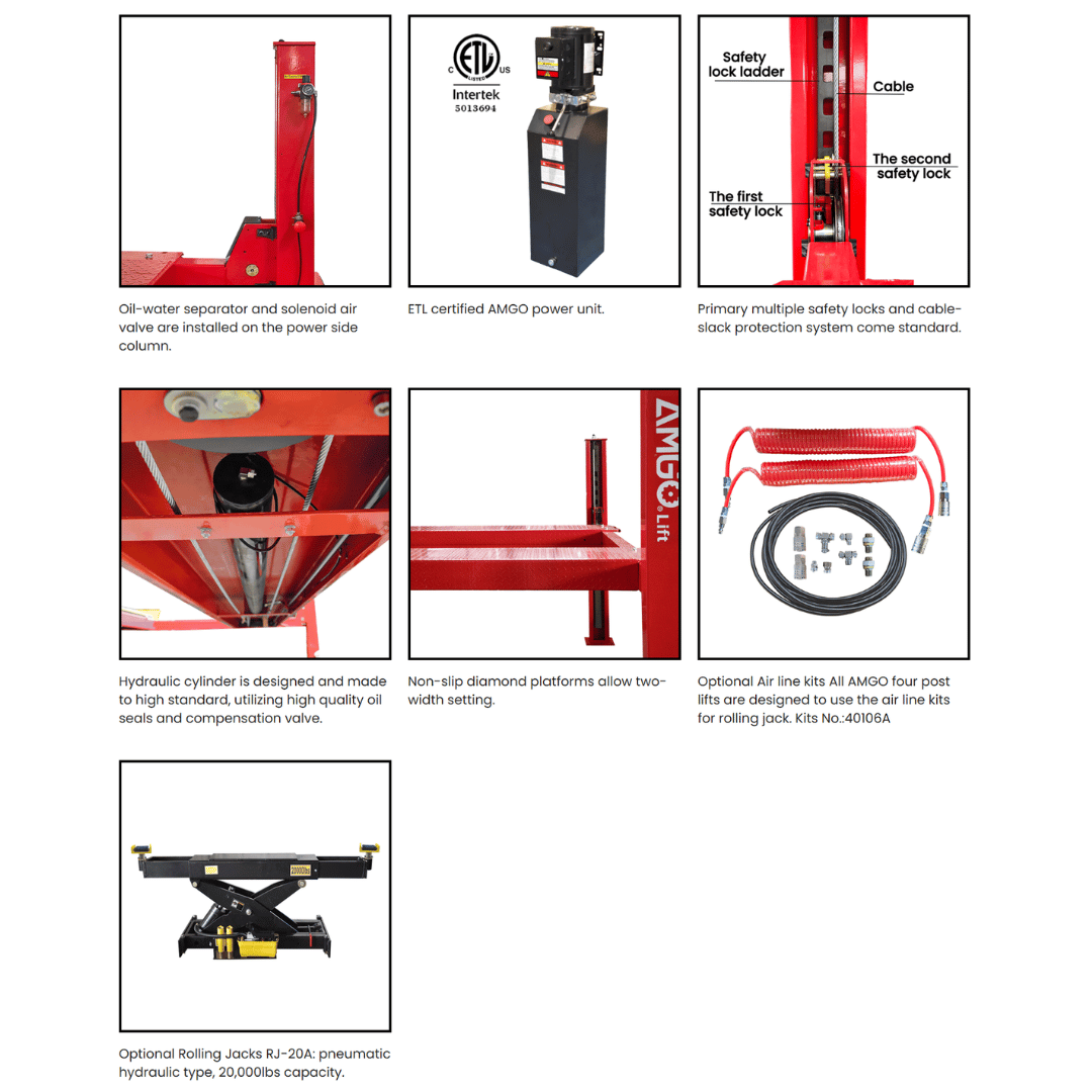 Amgo PRO-30 HD 30,000 lb 4 Post Lift