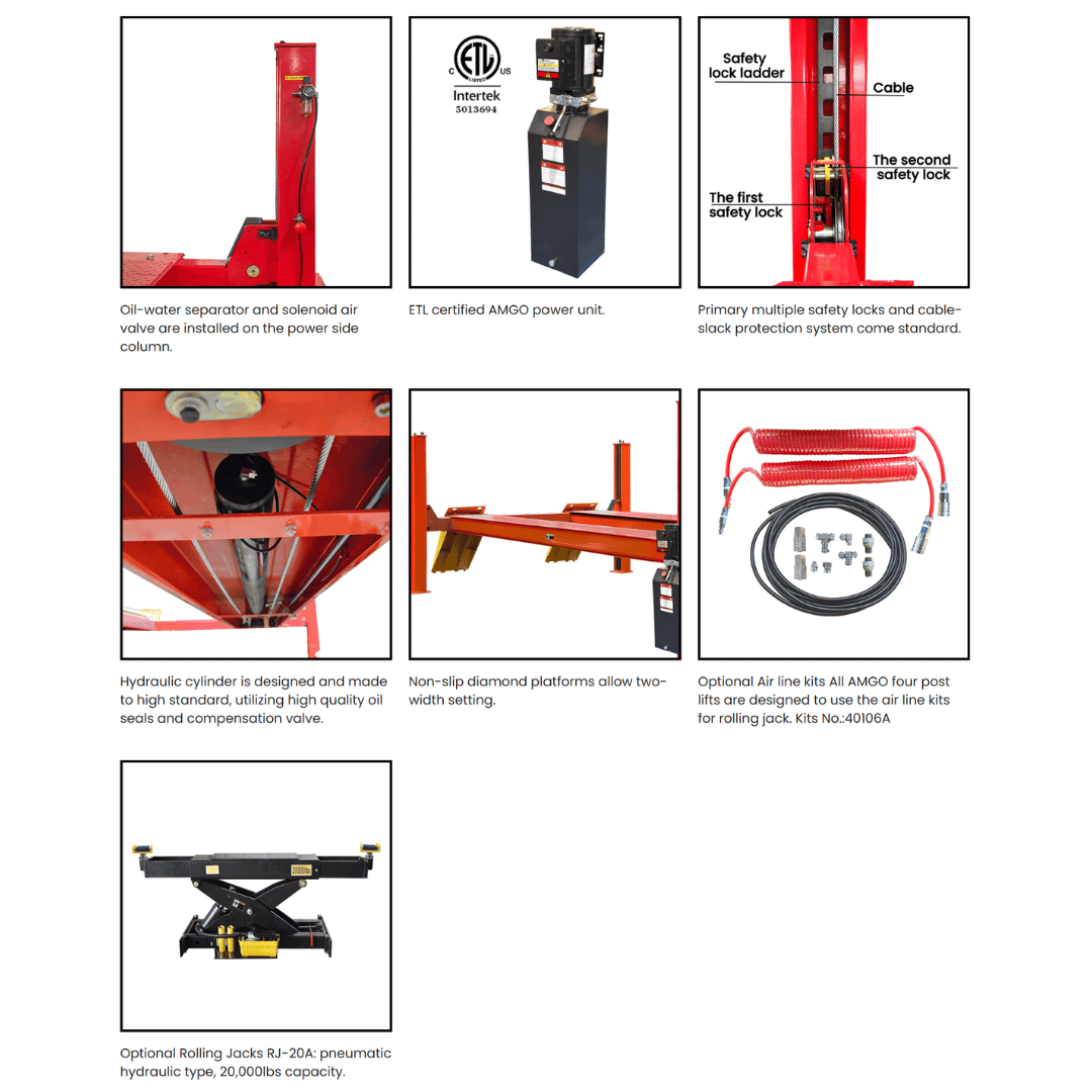 Amgo PRO-40 40,000 lb 4 Post Lift