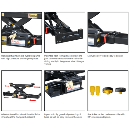 Amgo RJ-6A 6,000 lb Rolling Jack
