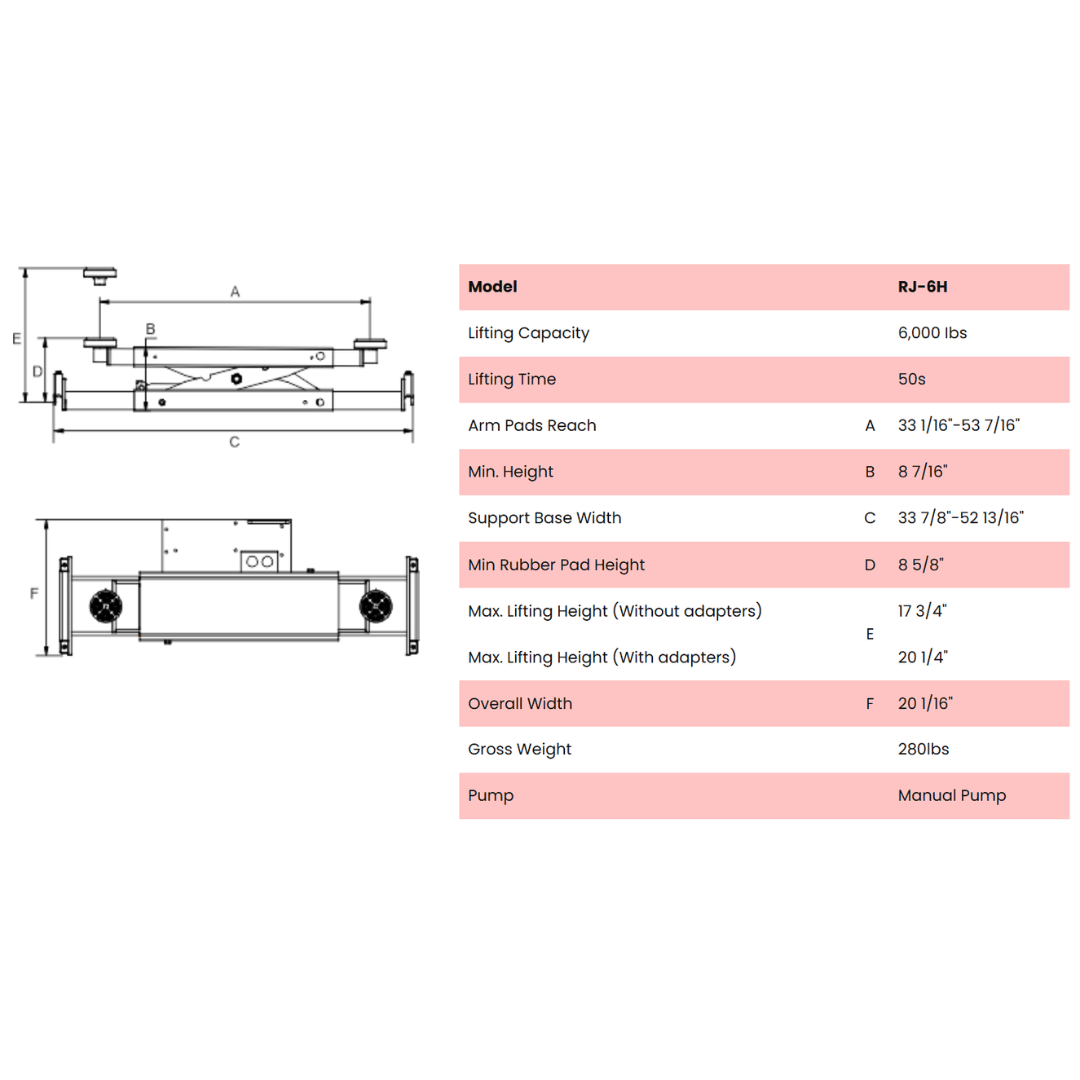 Amgo RJ-6H 6,000 lb Rolling Jack