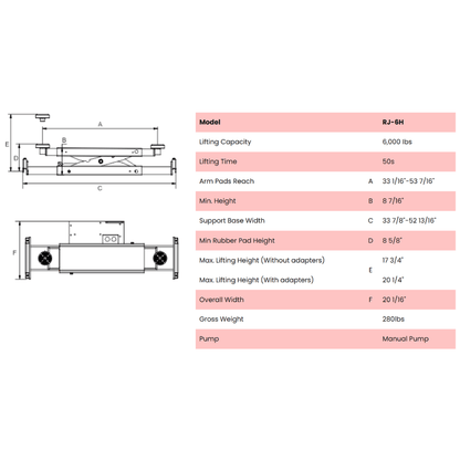 Amgo RJ-6H 6,000 lb Rolling Jack
