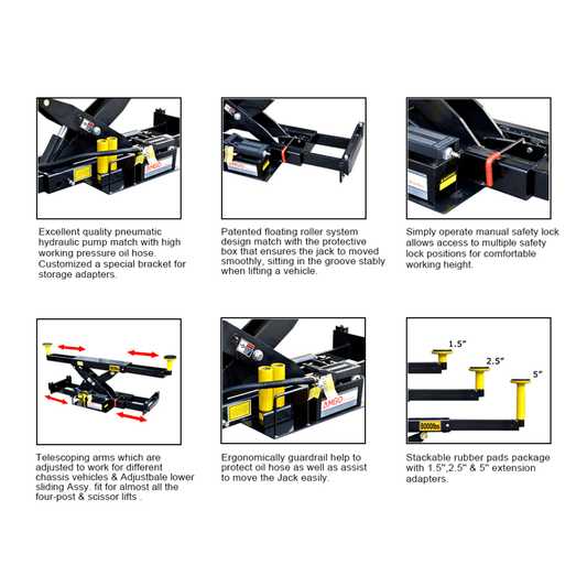 Amgo RJ-8A Automatic 8,000 lb Rolling Jack