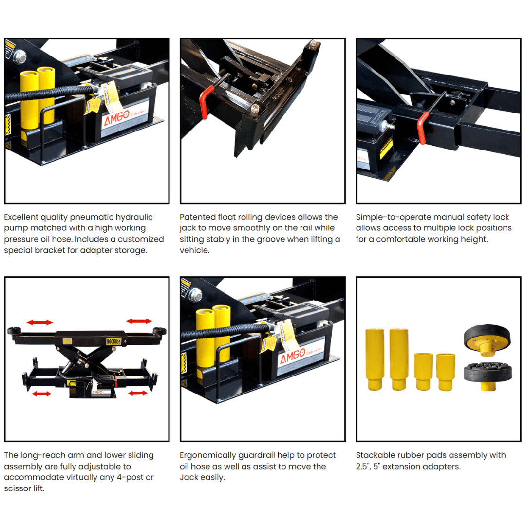 Amgo RJ-8A Automatic 8,000 lb Rolling Jack